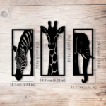 CIFbuy Metal Baked Paint African Animal 3-Piece Wall Art Set Zebra Giraffe Elephant Home Decor (TikTok, temu pickup) - Image 10