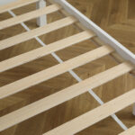 FCH Twin Pine Single-Layer Core Vertical Stripe Full-Board Curved Bed Head With The Same Bed Foot White Wooden Bed - Image 32