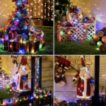 4-piece set of multi-color solar fairy light string, 330 LED outdoor solar Christmas lights, 8 modes of wired solar flashing light string, suitable for Christmas trees, wedding parties, gardens and courtyards - Image 4