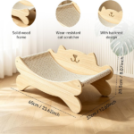 Cat Scratcher Bed for Indoor Cats Kitten Bed Cat Hammock with Solid Wood Frame Wear Resistant Sisal Backrest Design Cats Scratcher Lounge, Wooden Cat Furniture - Image 6