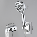 8-Setting High-Pressure Handheld Shower with Hose & Slip-On Diverter Tub Spout - Image 3