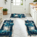 Three-piece kitchen rug set, non-slip and washable, abstract pattern kitchen hallway rug, soft and comfortable, suitable for sinks, floors, entrances, hallways and bathrooms. - Image 9