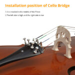 Full Side 4/4 Natural Color Spruce Panel Cello Tiger pattern process with Bag Bow Rosin Bridge Strings - Image 8
