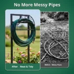 Garden Hose Holder, Water Hose Holder Stand with Storage Basket, Heavy Duty Freestanding Garden Hose Hanger Storage Rack with 4 Spikes for Outside Yard Lawn Farm, Black - Image 6