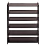 26.8*9.84*35.4in 6-Tier Flat Bamboo Shoe Rack, Coffee Color - Image 10