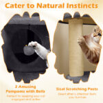 40" Multi-Level Cat Tree for Munchkin & Old Cats - Stable Wide Base, Soft Padded Perch + Large Condo (Gray) - Image 7