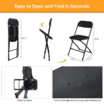 Replace 8542051 4pcs Injection Molding Classic Garden Plastic Folding Chair Black - Image 13