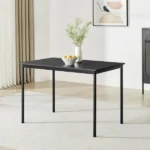 Casual Wood and Metal Rectangular Table, Black finish for Indoor (Shipment from Walmart)