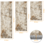 Three-piece kitchen rug set, non-slip and washable, abstract pattern kitchen hallway rug, soft and comfortable, suitable for sinks, floors, entrances, hallways and bathrooms. - Image 2