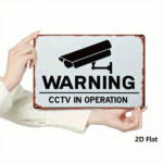 CIFbuy 1PC Vintage Surveillance Camera Warning Metal Sign, 8x12 Inch Waterproof Rustproof Tin Signage, 2D Flat Retro Wall Decor For Hom TikTok, TikTok, Hom Self-pickup Logiopics