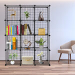 12-Cube Organizer Cube Storage Storage Shelves Wire Cube Storage Origami Shelves Metal Grid Multifunction Shelving Unit Modular Cubbies Organizer Bookcase