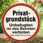 CIFbuy 1pc 8x8 Inch Round French Aluminum Sign, Vintage Private Property No Trespassing Warning Plaque, 2D Flat Decorative Metal Sign F TikTok, TikTok, Self-pickup Logiopics - Image 4