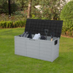 75gal 260L Outdoor Garden Plastic Storage Deck Box Chest Tools Cushions Toys Lockable Seat - Image 10