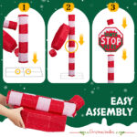 Lighted STOP Sign Christmas Yard Decorations, Pre-lit Road Sign SANTA STOP HERE with 70 LED White Lights and Stakes for Xmas Outdoor Holiday Indoor Decor Lighted Holiday Displays - Image 7