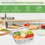 Fruit Ice Serving Tray Chilled Veggie Tray Shrimp Cocktail Serving Dish Appetizer Party Serving Platter Cold Food Buffet Server with Lid and 4 Compartments 3 Tongs 10 Sporks - Image 2
