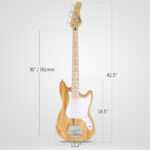 [Do Not Sell on Amazon] 4 String 30in Short Scale Thin Body GB Electric Bass Guitar with Bag Strap Connector Wrench Tool Burlywood - Image 7