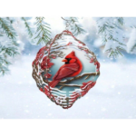 CIFbuy Vibrant Red Cardinal Wind Spinner & Mandala Wind Chime - Outdoor Metal Hanging Decor for Garden Patio | Thanksgiving Christmas Decoration - Image 6