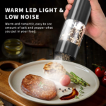 2PCS of electric salt and pepper grinders - battery-powered, adjustable for grinding fineness, suitable for home kitchens, made of durable plastic (not available on Walmart platform) - Image 5