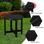 46*46*46cm Single Layer Round HDPE Side Table Black - Image 25