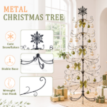 6ft Black PVC Iron Christmas Tree with Snowflake Top (Accessories Not Included) - Everyday Decor Tree - Image 3