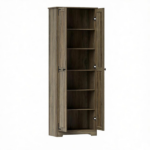 Distressed Gray 67" Tall Farmhouse Food Pantry – Freestanding Cabinet with Multi-Level Adjustable Shelves - Image 2