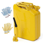 20L US Standard Cold-rolled Plate Petrol Diesel Can Gasoline Bucket with Oil Pipe Yellow 2 Pairs of Gloves - Image 6