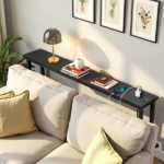 Same Code 73481563 39.4" Narrow Console Sofa Table with Power Outlets and USB Ports, Skinny Couch Table with Metal Frame and Charge Station with 4.9ft Extension Cord, Black - Image 14