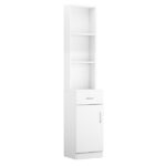 Standing 5 Compartments 1 Drawer 1 Door MDF Barber Cabinet White - Image 2