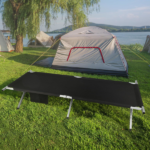 Portable Folding Camping Cot with Carrying Bag Army (Black) - Image 6