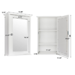 Single Door Mirror Indoor Bathroom Wall Mounted Cabinet Shelf White - Image 6