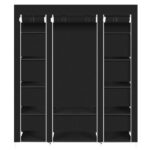 69" Portable Clothes Closet Wardrobe Storage Organizer with Non-Woven Fabric Quick and Easy to Assemble Extra Strong and Durable Black - Image 9