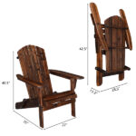 Folding Wooden Adirondack Lounger Chair with Natural Finish - Image 11