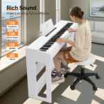 Do Not Sell on Amazon Glarry GDP-104 88 Keys Full Weighted Keyboards Digital Piano with Furniture Stand, Power Adapter, Triple Pedals, Headphone, for All Experience Levels White - Image 14