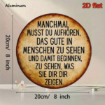 CIFbuy 1pc 8x8 Inch Round French Aluminum Sign, Vintage Philosophy Of Life Think Positive Plaque, German Quote Wall Decor For Living Ro TikTok, TikTok, Self-pickup Logiopics - Image 3