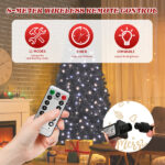 7.5 FT Pre-lit Artificial Christmas Tree, Hinged Xmas Pine Tree with 1350 Branch Tips, 400 Lights and Remote Control for Holiday Party Office Home, Black - Image 13