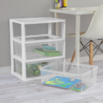 (2 pack) Wide 3 Drawer Tower, Plastic Storage Organizer with Removable Clear Bins, Easy to Assemble - No Tools Needed, White (Shipment from Walmart) - Image 4