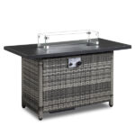 43-Inch Fire Table 50000 BTU Gas Firepit with Volcanic Stone Black - Image 2