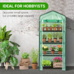 69x49x160cm Black Iron Pipe Pointed Mini Flower Stand With 4 Layers Of Grid, With Zipper Rolling Door, PE Cloth Green House SAME AS99351374 - Image 9
