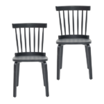 Windsor Dining Chairs Set of 2,Wood Farmhouse Spindle Back, Widen Seat, Mid-Century Modern French Country Style, for Living Room Restaurant, Black - Image 8