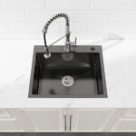 Stainless Steel Kitchen Sink, 23″x19″ Single Bowl, Overmount Handmade Sink in Black, with US Standard Drain and Hook[Unable ship on weekends, TK/TEMU only for pickup, only TX10643 warehouse supports GOFO] - Image 2