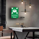CIFbuy Green Emergency Assembly Point Sign 8x12, Wall Art With Arrow & Figure, Metal Safety Indicator For Home Offi ikTok, ikTok, Self-rockup Logiopffi Figure - Image 4