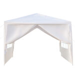 3 x 3m Four Sides Portable Home Use Waterproof Tent with Spiral Tubes White - Image 13