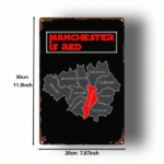 CIFbuy 1pc Manchester Is Red Map Metal Sign 8x12 Inch 2D Flat Printed Iron Square Wall Art For Home Bar Garage Club Restaurant Cafe Dec TikTok, TikTok, Square Self-pickup Logiopics - Image 2