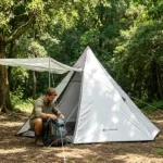 Pole-Free Rainproof Indian Teepee Pyramid Camping Tent - Image 6