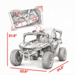 White 12V Electric Kids UTV Ride On Truck: Battery Powered with Rear Suspension, Parental Remote for Toddlers 3-5Y - Image 3