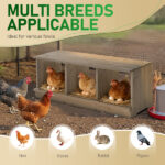 Nesting Boxes for Chickens, Wooden Chicken Nesting Box, Laying Eggs Nest Box for Chickens Hens Ducks, Gray, 3 Compartments - Image 8