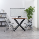 Same Code 31709558 6pcs Elegant Foldable Iron & PVC Chairs for Convention & Exhibition Gray - Image 50