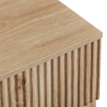 Handleless Grille-Finished 4-Drawer Bedside Table P2 Particleboard + MDF & Melamine Veneer + Thermoformed Drawer Dresser 23.62*14.96*30.71in Oak - Image 6