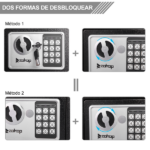 Mini Wall-in Style Electronic Code Metal Steel Box Safe Case 17EF Black - Image 32