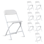 6pcs Injection Molding Classic Garden Plastic Folding Chair White - Image 7